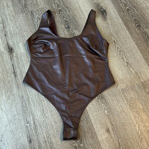 Skims Leather Bodysuit NWT